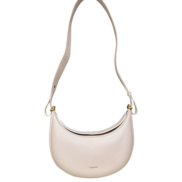 Songmont Handbags - Songmont Luna Vegan Leather Hobo Bag - Ivory, Size Medium